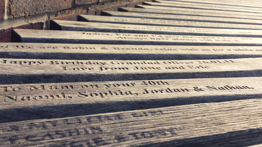 dedications on park bench