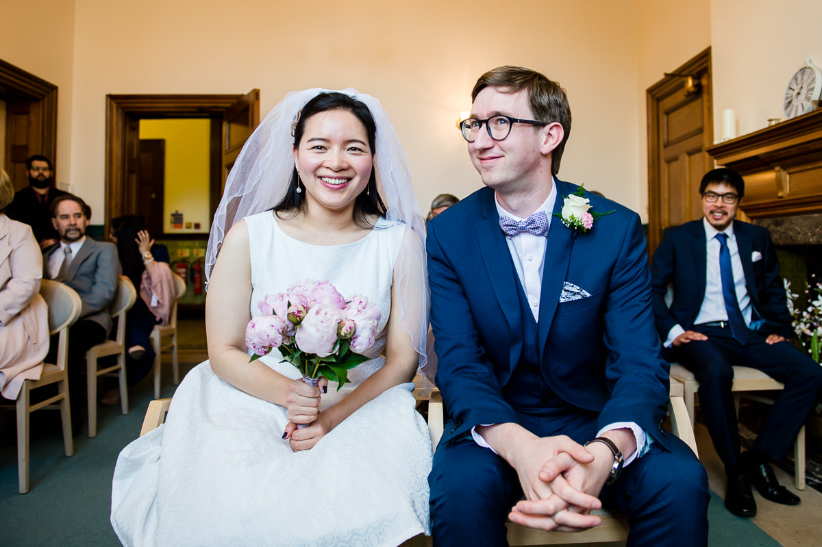 Happy smiling newly weds