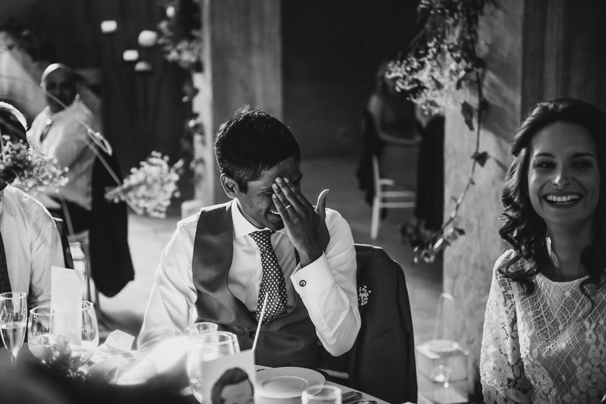 Groom embarrassed at wedding speeches