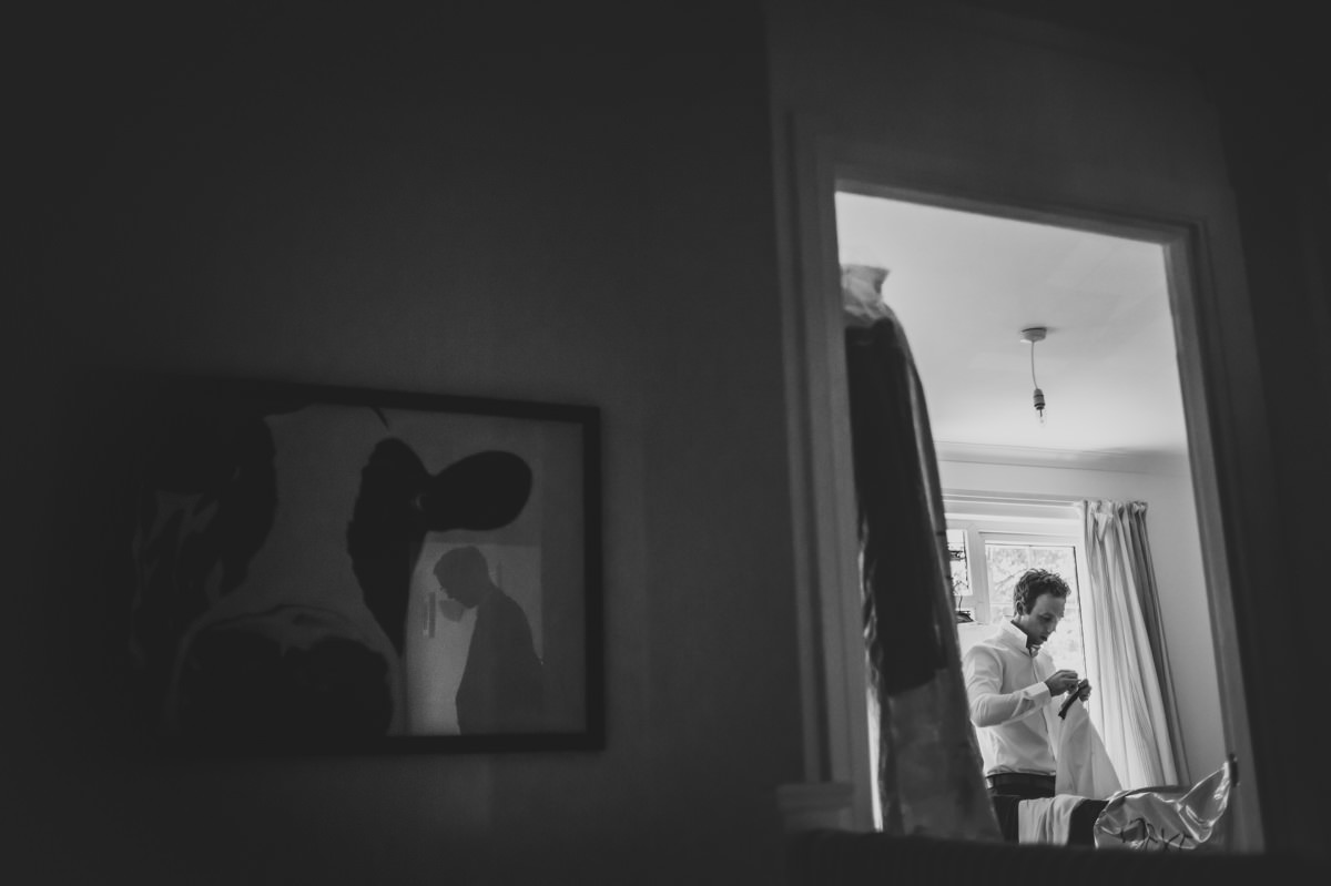 groomsman getting ready for a wedding 