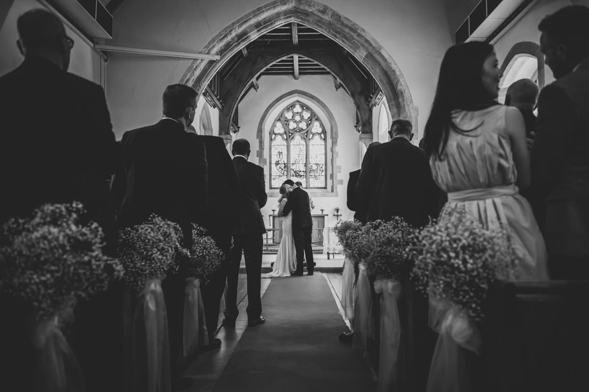 Will hugging Laura as she arrives for their sussex wedding