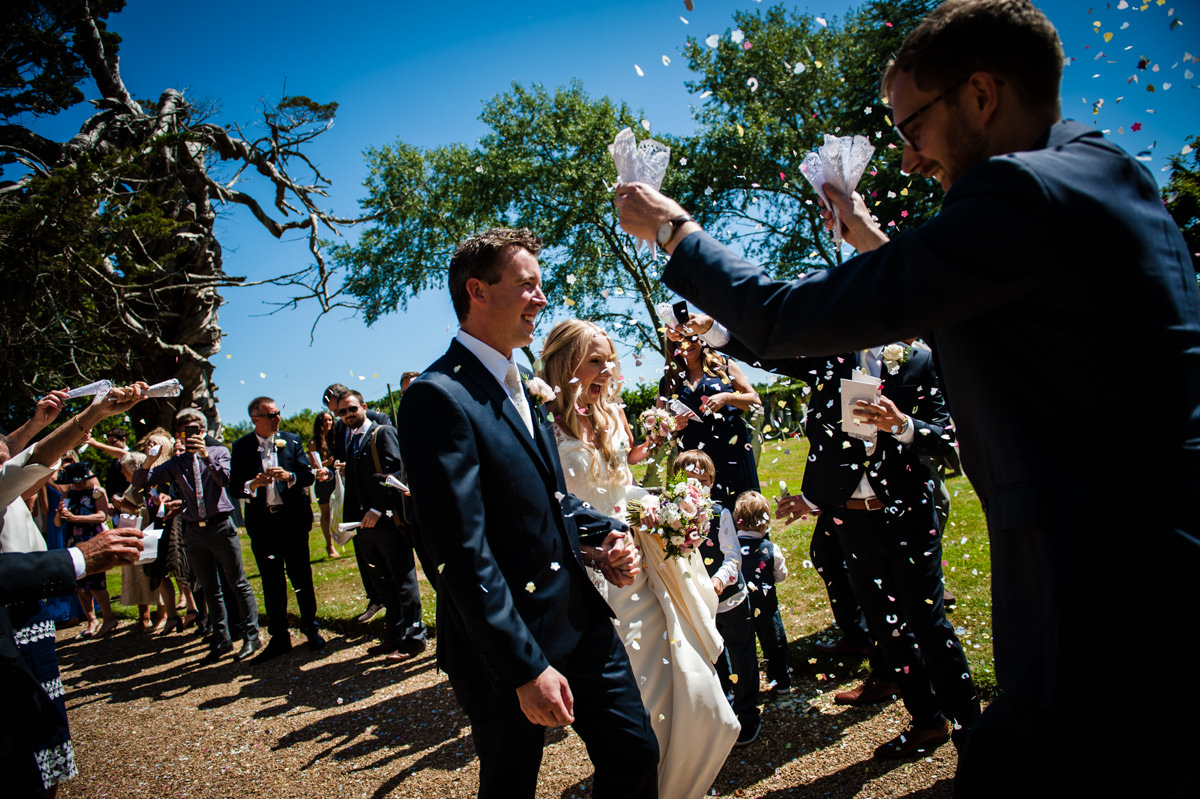More confetti at their west sussex wedding