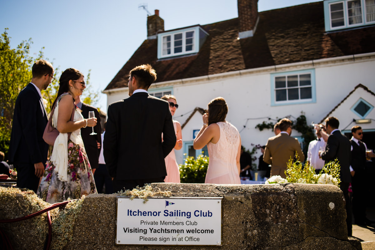 Guests relaxing at the sailing club