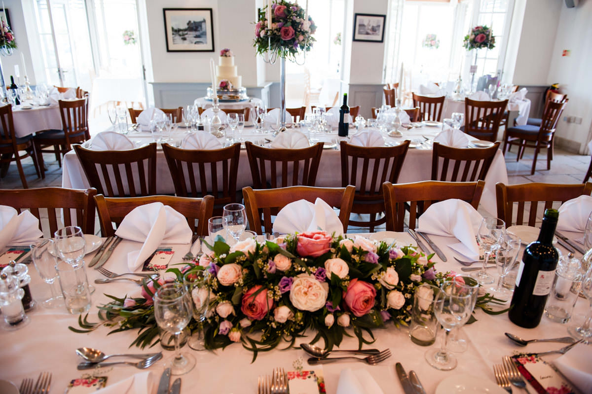 Top table decorations at Itchenor Sailing Club