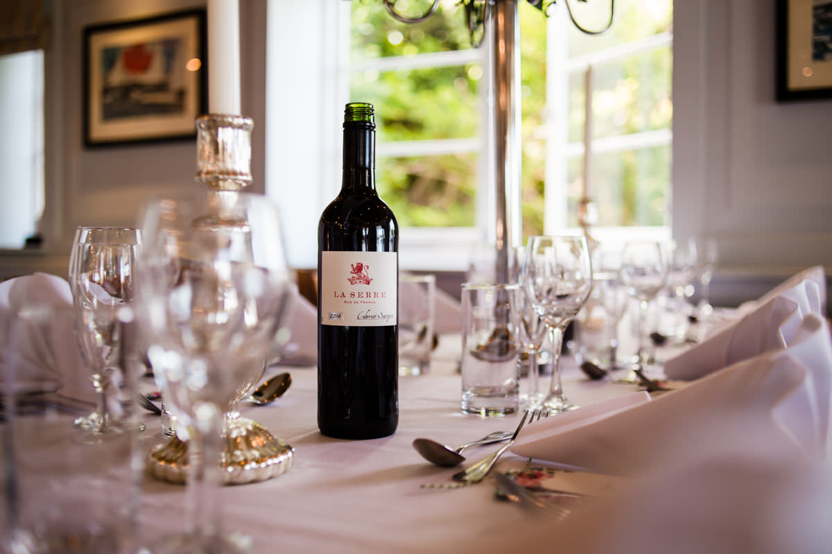 Dinner table details at wedding 