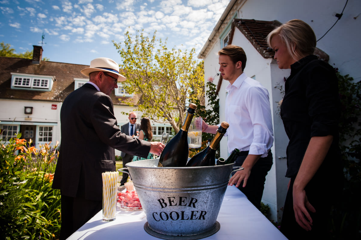 Beer cooler at Itchenor Sailing Club wedding reception 