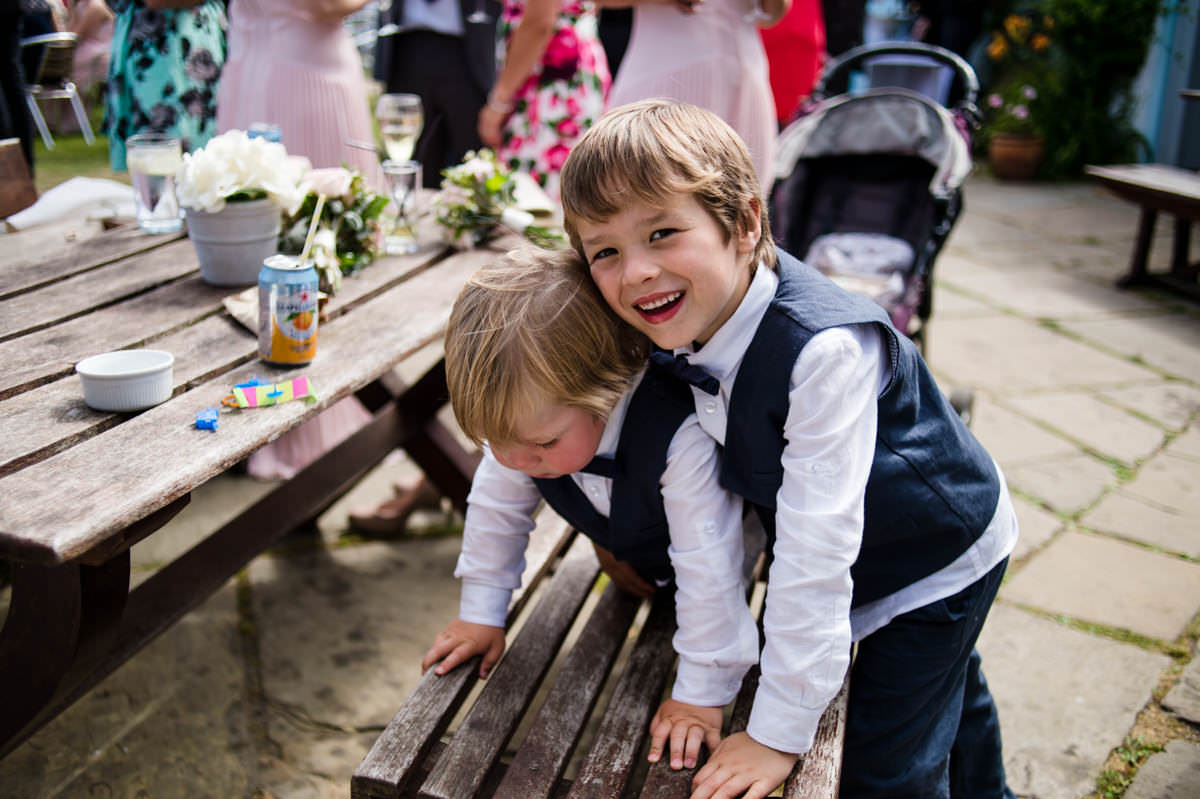 Children at wedding reception 