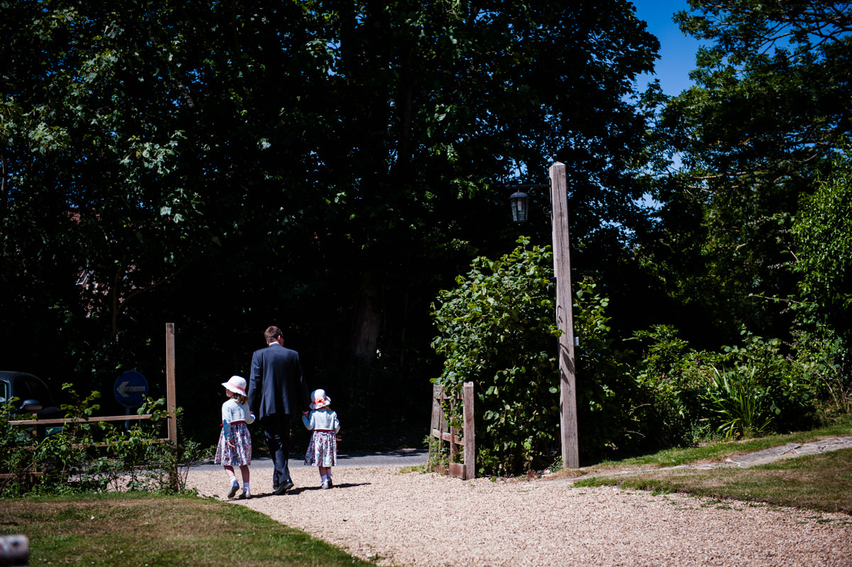 guests waiting at church for the bride and groom to arrive