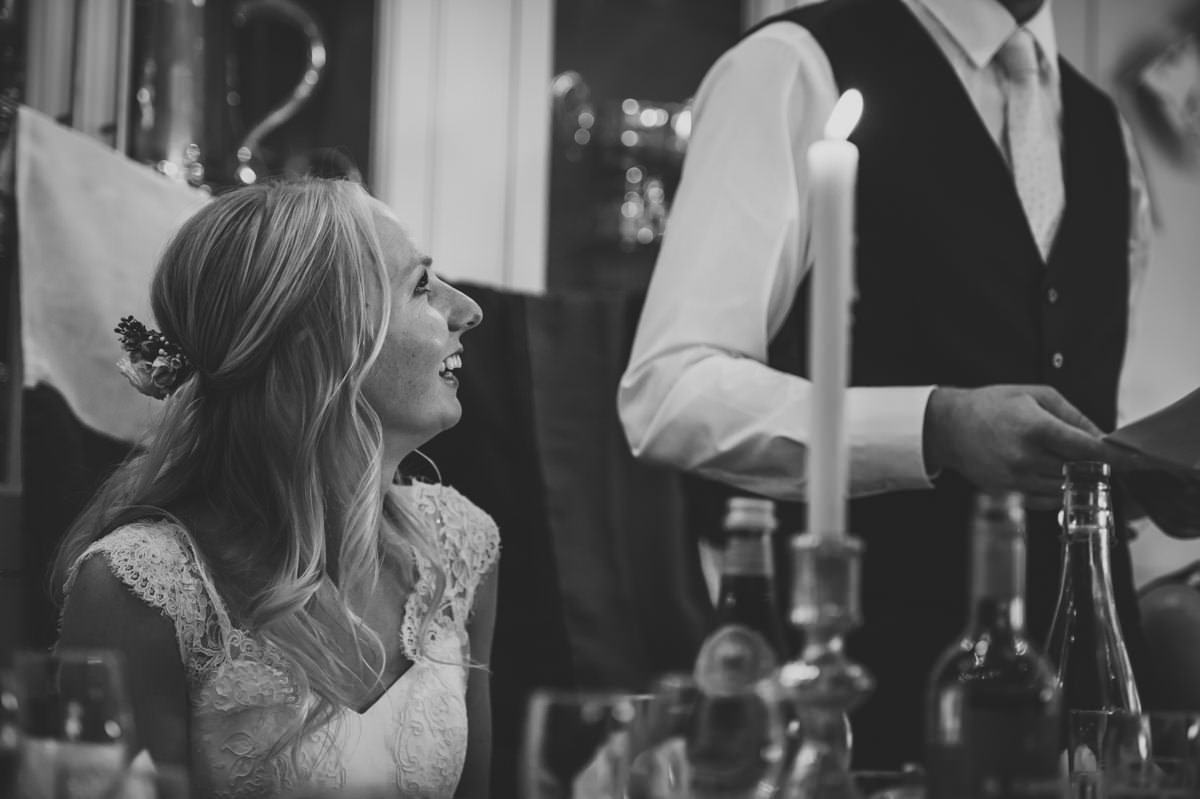 bride smiling at her new husband