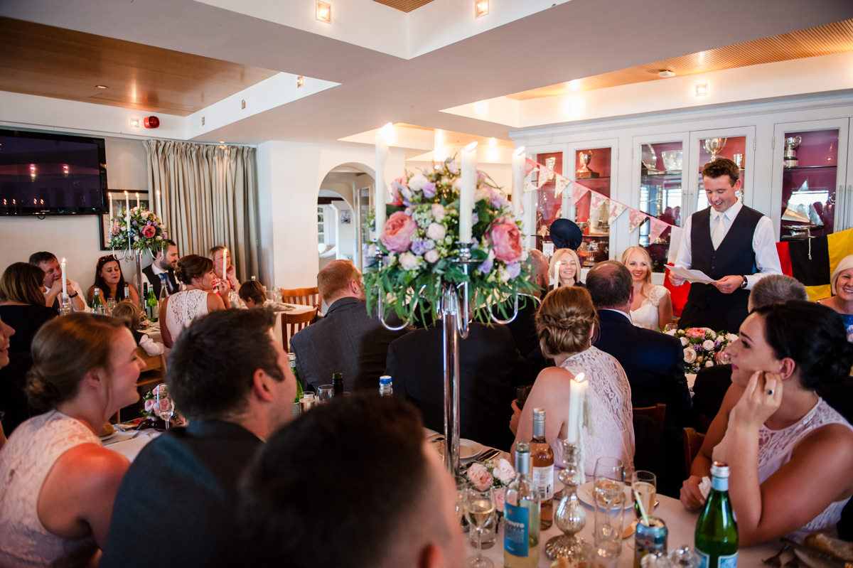 wedding speech at Itchenor Sailing Club summer wedding