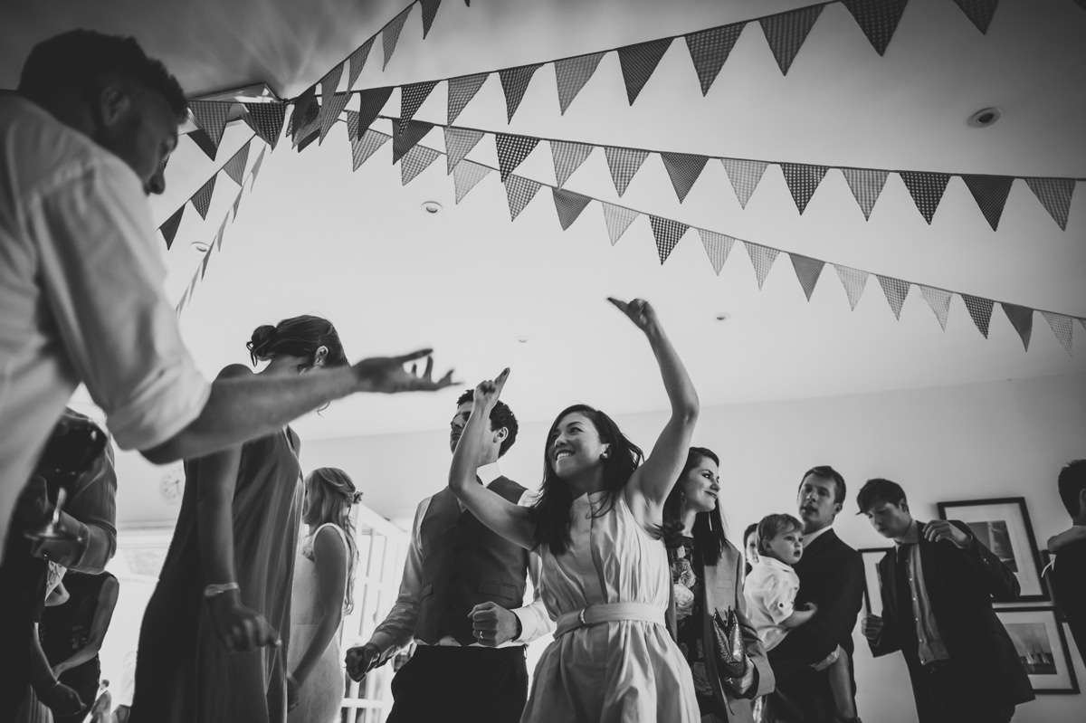 Guests enjoying the dancing at a sussex wedding