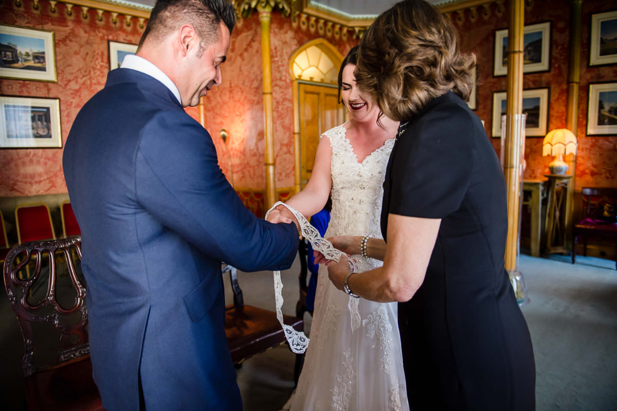 Hand-fasting humanist wedding ceremony at Brighton pavilion 