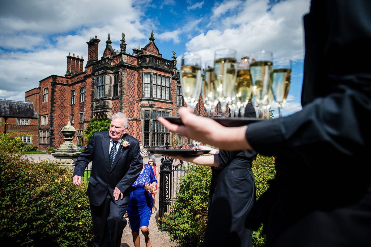Guests arriving at Arley Hall wedding